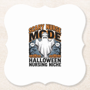Scary Nurse Costume Halloween Ghost Nursing Shirt_ Paper Coaster