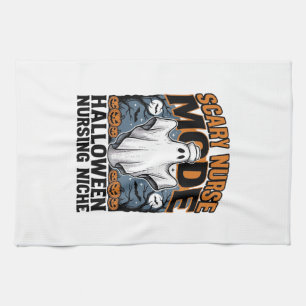 Scary Nurse Costume Halloween Ghost Nursing Shirt_ Tea Towel
