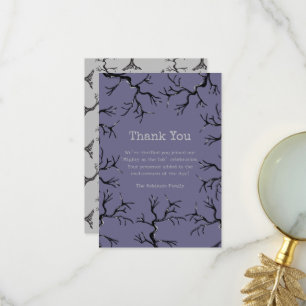Scary Oak Trees Purple Halloween Thank You Card