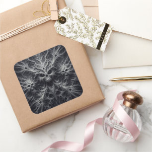 Scary pattern, dark fantasy square sticker