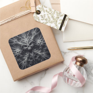 Scary pattern, dark fantasy square sticker