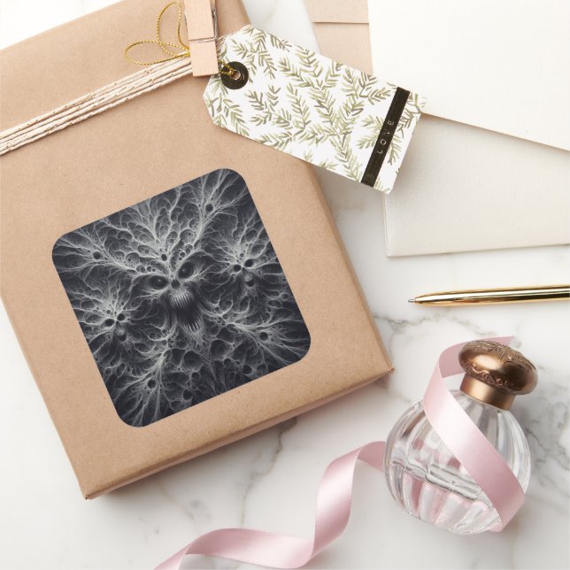 Scary pattern, dark fantasy square sticker (Gifting)