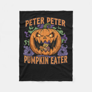 Scary Peter Pumpkin Eater Halloween Jack O Lantern Fleece Blanket