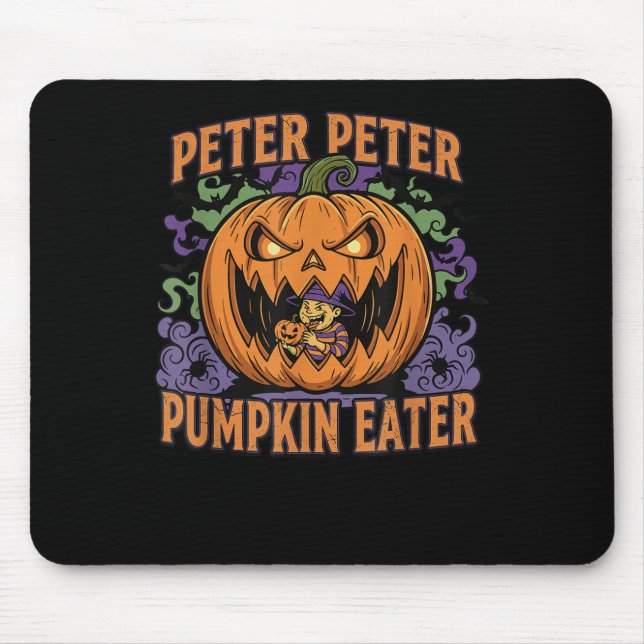 Scary Peter Pumpkin Eater Halloween Jack O Lantern Mouse Pad (Front)