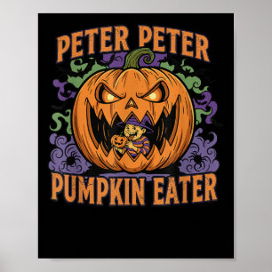 Scary Peter Pumpkin Eater Halloween Jack O Lantern Poster