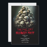 Scary Pile of Screaming Skulls Halloween Party Invitation<br><div class="desc">Customise for any event</div>
