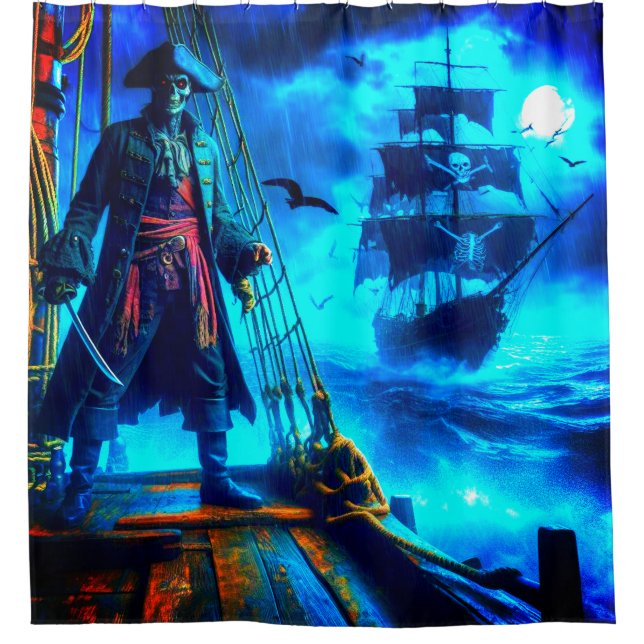 Scary Pirate Shower Curtain (Front)