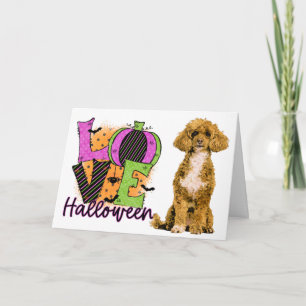 Scary Poodle Love Halloween Card