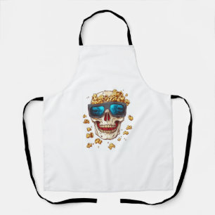 Scary Popcorn Skull � Funny Horror Movie Skeleton Apron
