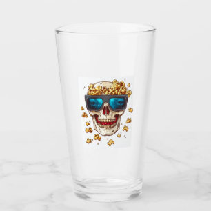Scary Popcorn Skull � Funny Horror Movie Skeleton Glass