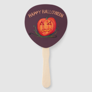 Scary Pumpkin  Art Halloween Day  Paddle Hand Fan