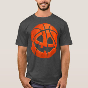 Scary Pumpkin Basketball Halloween Retro Vintage D T-Shirt