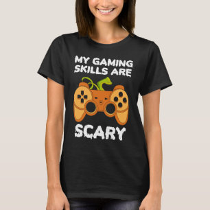 Scary Pumpkin Boys Mens Teen Funny Gamer Halloween T-Shirt