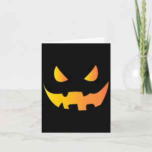 Scary Pumpkin Face For Halloween Card