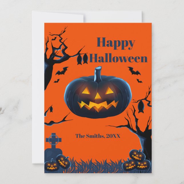 Scary Pumpkin halloween cards (Front)