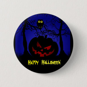 Scary Pumpkin Halloween Decorative 6 Cm Round Badge