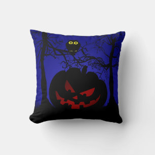 Scary Pumpkin Halloween Decorative Cushion