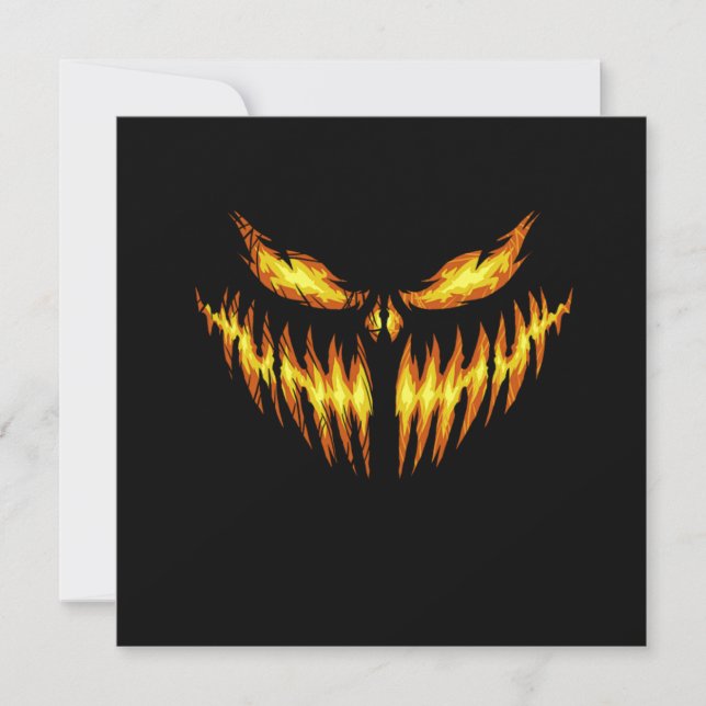 Scary Pumpkin Halloween Face Gift Idea Invitation (Front)