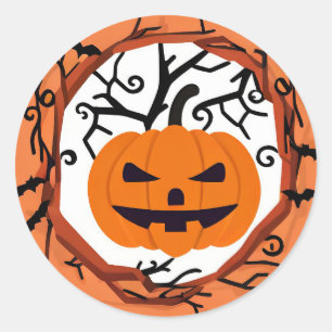 Scary Pumpkin Halloween Sticker