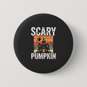 Scary Pumpkin Haunted House Halloween Design_1 6 Cm Round Badge