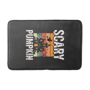 Scary Pumpkin Haunted House Halloween Design_1 Bath Mat