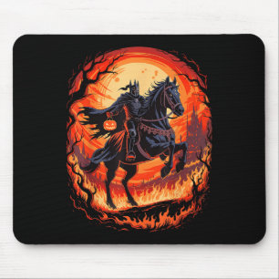 Scary Pumpkin Headless Horseman Halloween For Men Mouse Pad