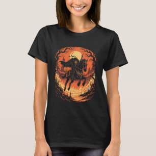 Scary Pumpkin Headless Horseman Halloween T-Shirt
