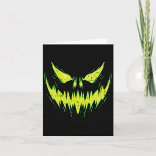 Scary Pumpkin Jack O Lantern Face Halloween Men Bo Card