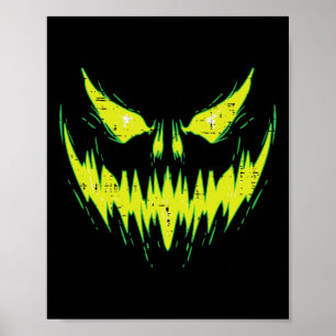 Scary Pumpkin Jack O Lantern Face Halloween Men Bo Poster