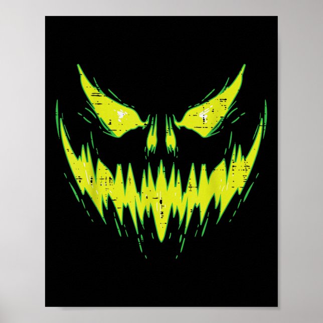 Scary Pumpkin Jack O Lantern Face Halloween Men Bo Poster (Front)
