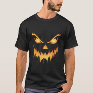 Scary Pumpkin Jack O Lantern Face Halloween T-Shirt