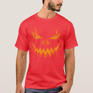Scary Pumpkin Jack O Lantern Face Spooky Halloween T-Shirt