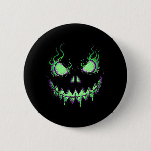 Scary Pumpkin Jack O Lantern Spooky Halloween Kids 6 Cm Round Badge