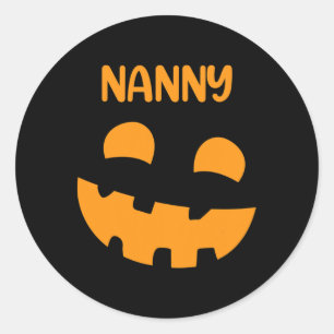 Scary Pumpkin Nanny Aunt Matching Family Halloween Classic Round Sticker