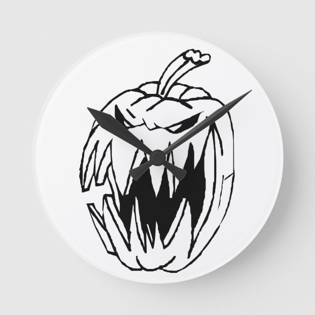 Scary pumpkin round clock (Front)