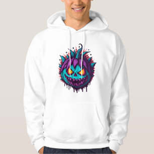 Scary Pumpkin Teal and Purple Hoodie