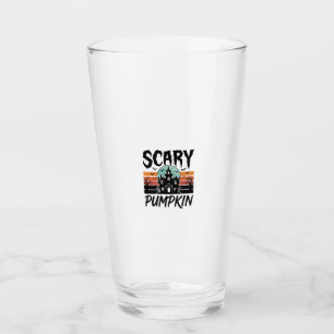 Scary Pumpkin Vintage Haunted House Halloween Desi Glass