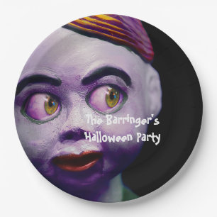 Scary Puppet Doll  Creepy Halloween Paper Plate