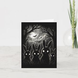 Scary Rabbit Eyes Forest Creepy Halloween Costume Card
