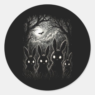 Scary Rabbit Eyes Forest Creepy Halloween Costume Classic Round Sticker