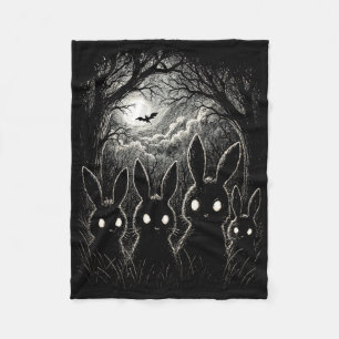 Scary Rabbit Eyes Forest Creepy Halloween Costume Fleece Blanket