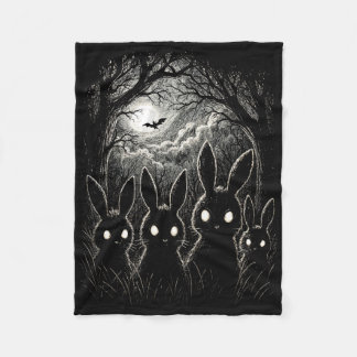 Scary Rabbit Eyes Forest Creepy Halloween Costume  Fleece Blanket