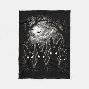 Scary Rabbit Eyes Forest Creepy Halloween Costume Fleece Blanket