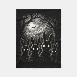 Scary Rabbit Eyes Forest Creepy Halloween Costume Fleece Blanket
