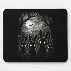 Scary Rabbit Eyes Forest Creepy Halloween Costume  Mouse Pad