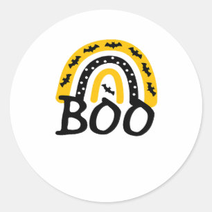 Scary Rainbow and Spooky Halloween Classic Round Sticker