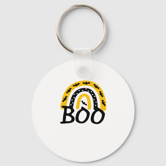 Scary Rainbow and Spooky Halloween Key Ring (Front)