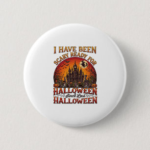 Scary Ready Halloween Haunted Castle Witch Pumpkin 6 Cm Round Badge