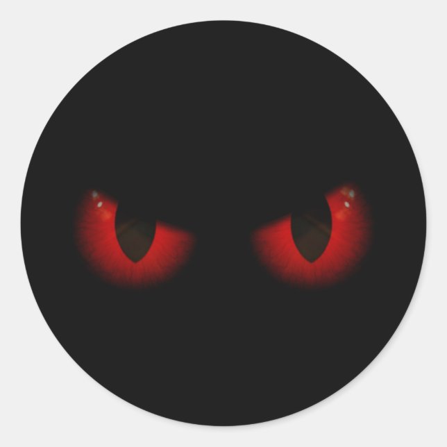 Scary Red Halloween Eyes Classic Round Sticker (Front)