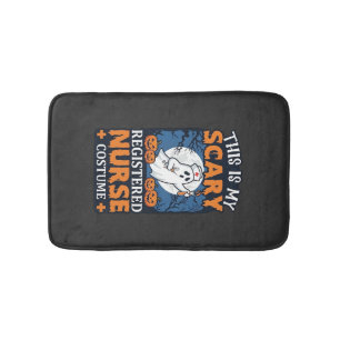 Scary Registered Nurse Costume Ghost Pumpkins Hall Bath Mat